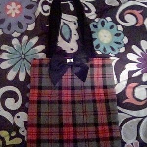 4/ $20 Handmade Small tote plaid Lolita Ska